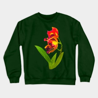 Orchids - Frilly Red and Yellow Orchids Crewneck Sweatshirt